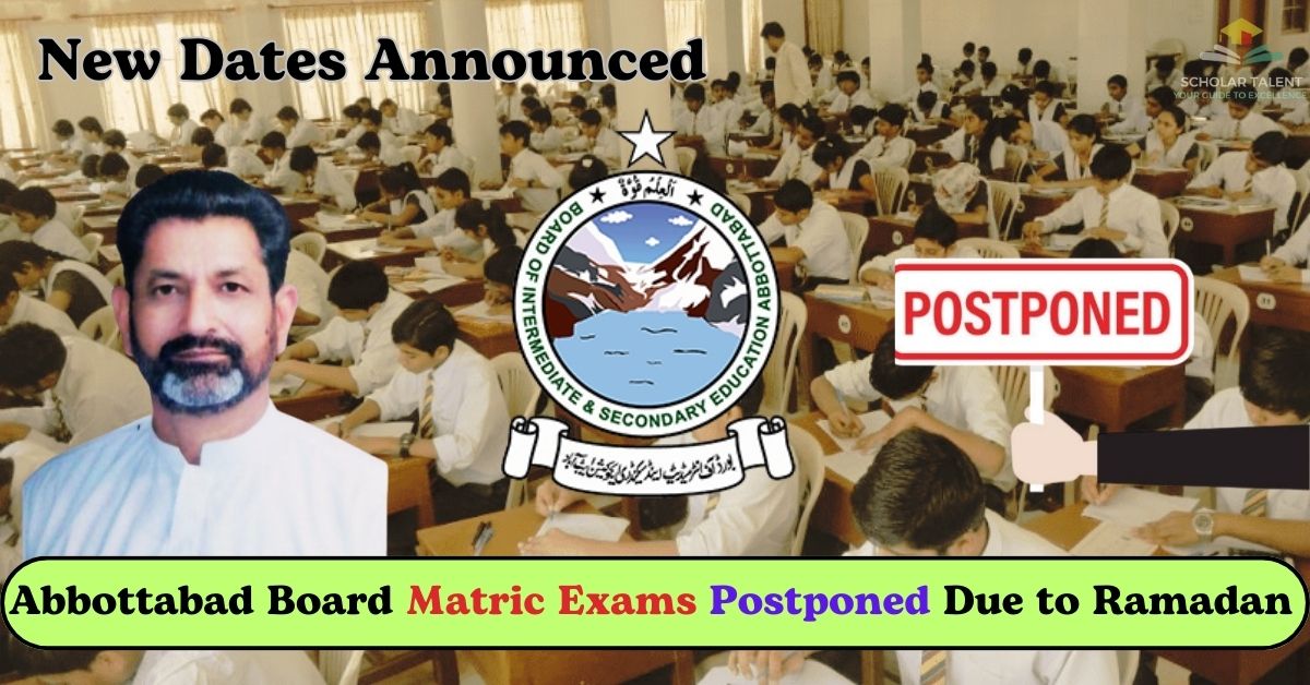 Abbottabad board logo and chairman in exam hall