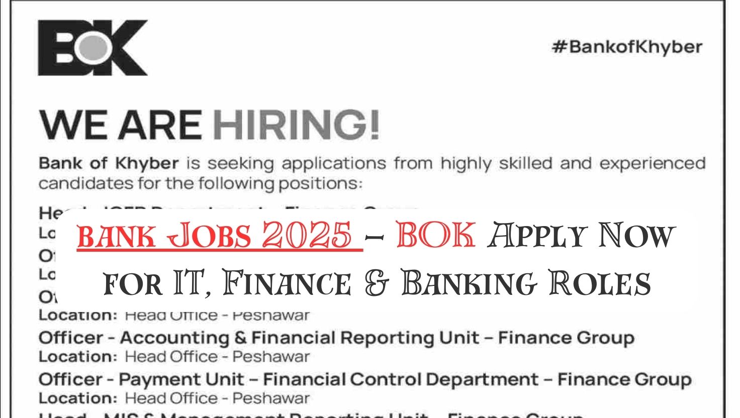 Peshawar Jobs 2025 – Apply Now for Medical & Admin Posts